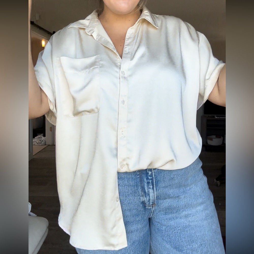 A New Day Satin Button Down